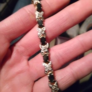 Green Sapphire, diamond bracelet.